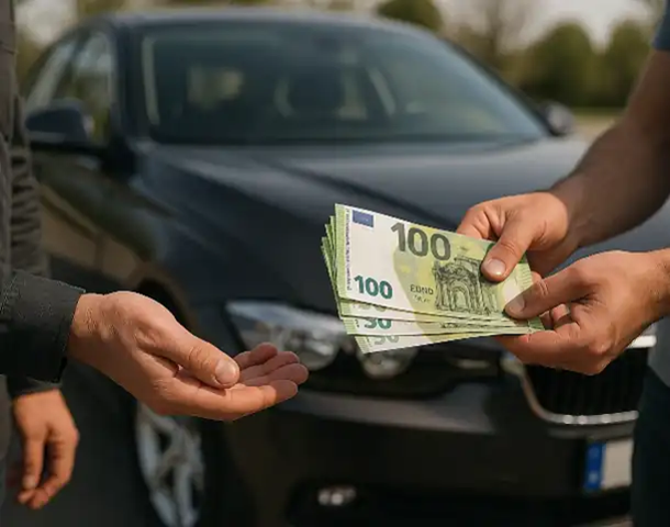 Ein Kunde erhält beim Autoankauf in Hückelhoven eine Barkauf-Abwicklung.